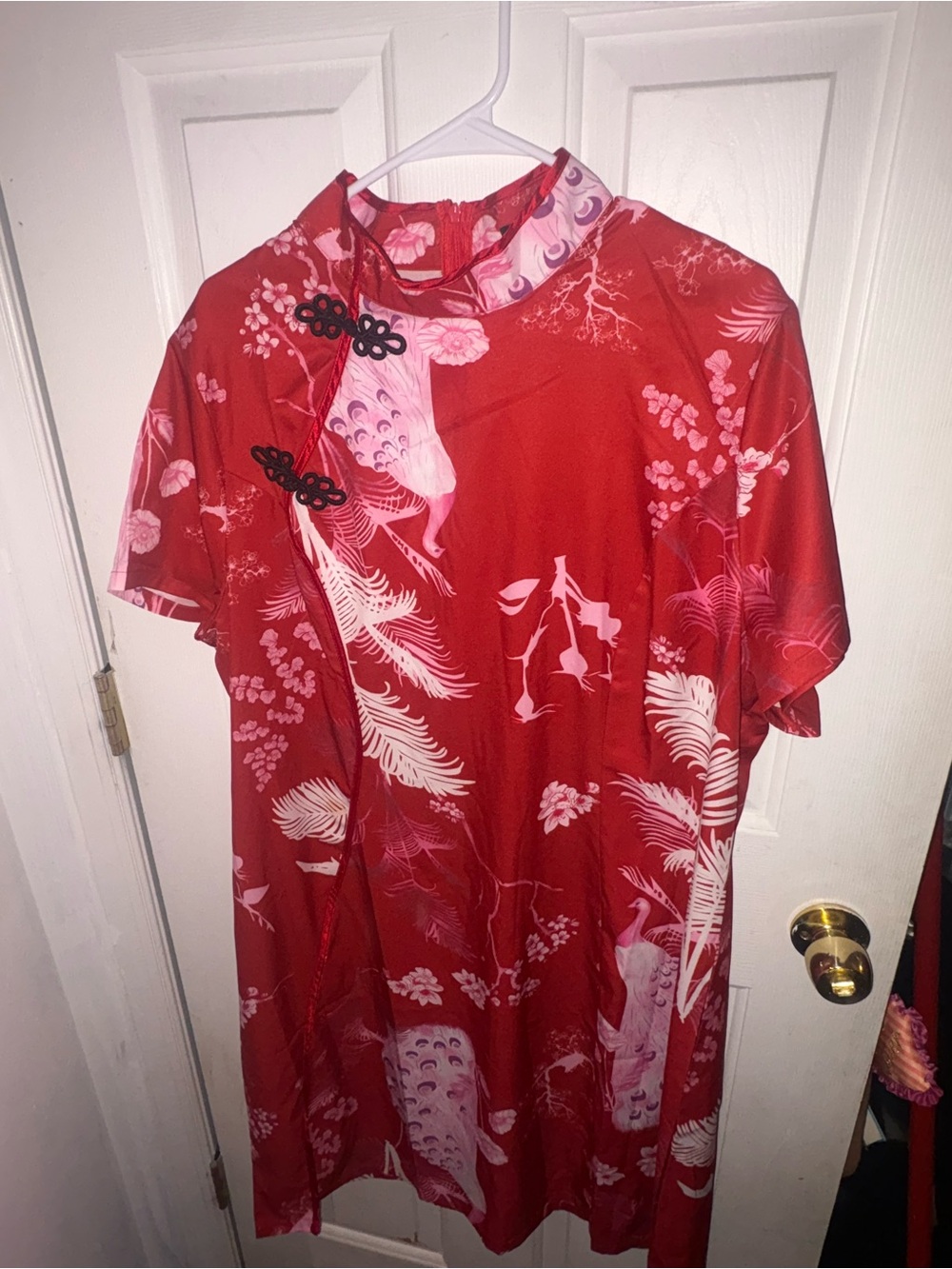 SHEIN Red & Pink Floral Midi Dress